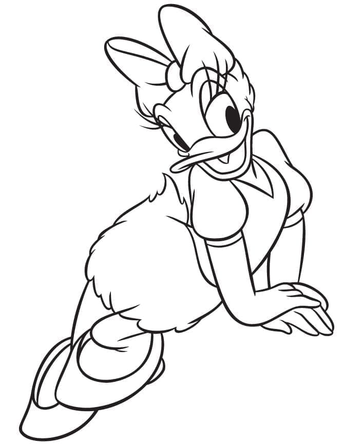 Yazdırılabilir Daisy Duck Boyama Sayfası