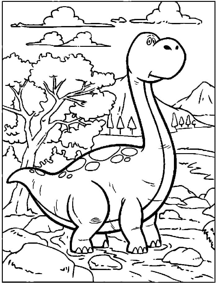 Yazdırılabilir Dinozor Resmi Boyama Sayfası