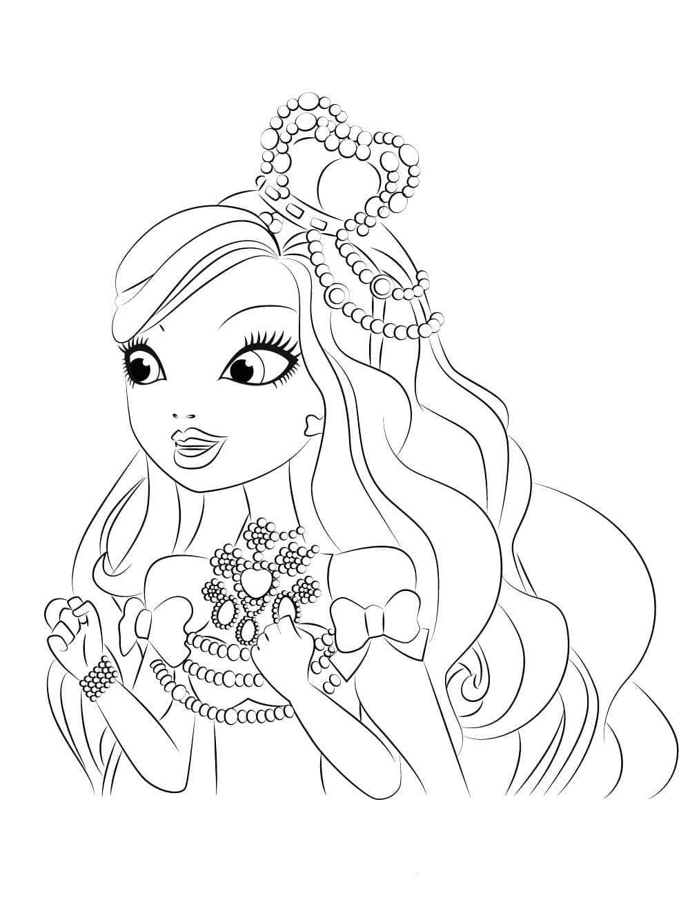 Yazdırılabilir Ever After High çocuklar için Boyama Sayfası