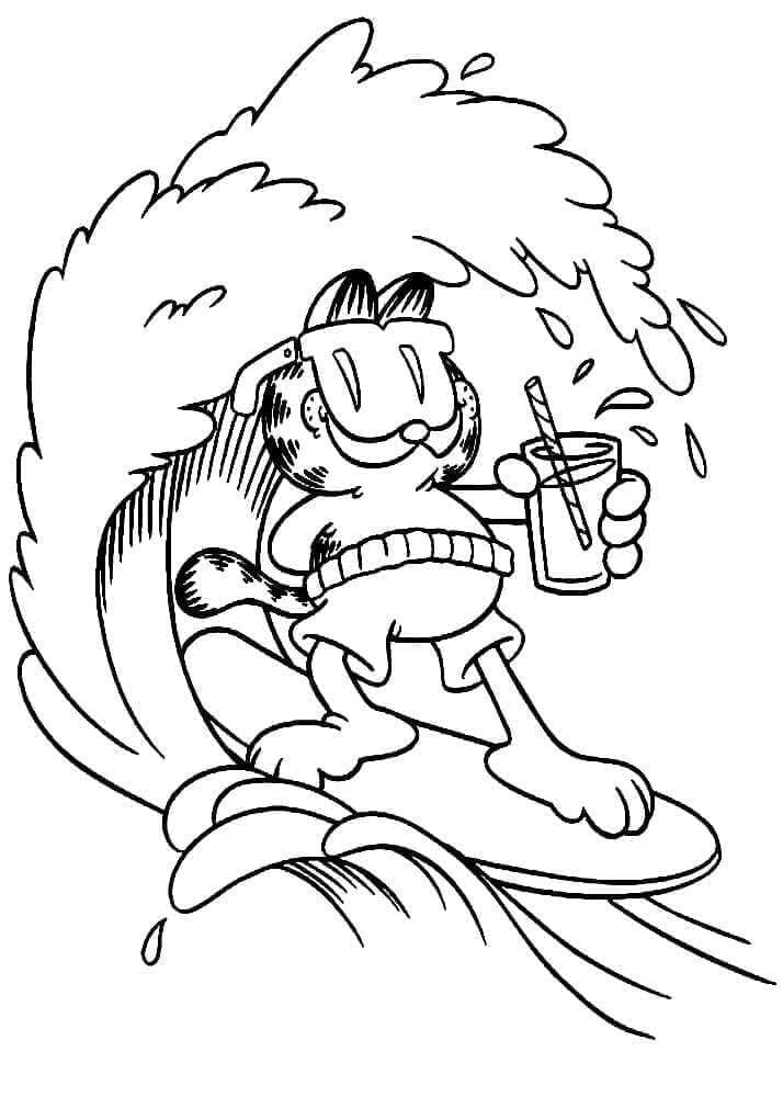 Yazdırılabilir Garfield Çocuklara Boyama Sayfası