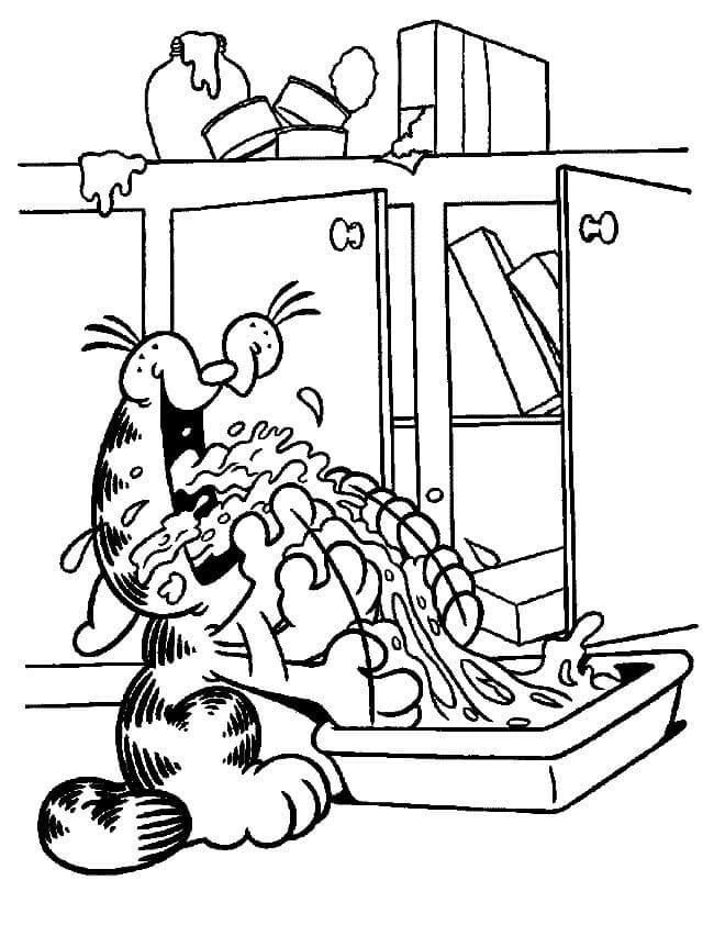 Yazdırılabilir Garfield Boyama Sayfası
