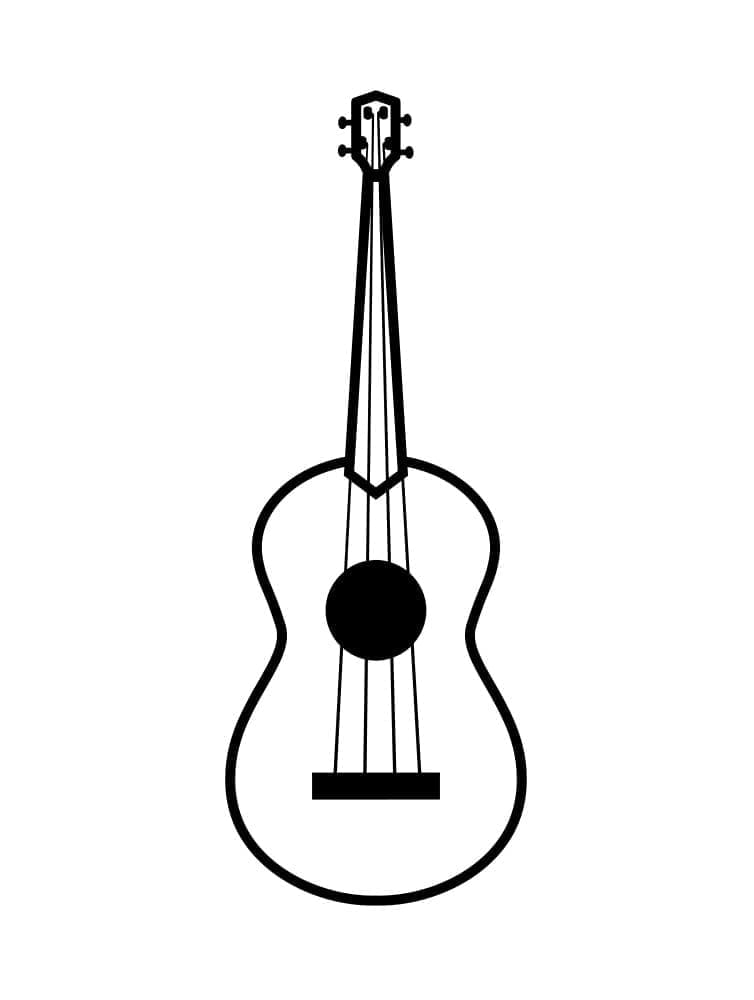 Yazdırılabilir Gitar görsel Boyama Sayfası