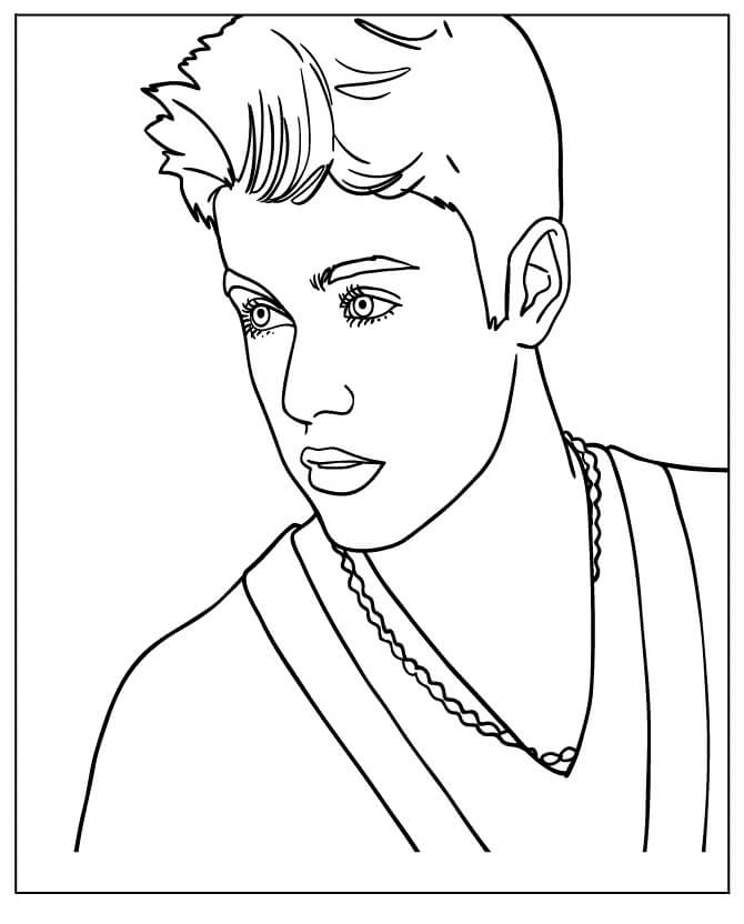 Yazdırılabilir Justin Bieber Boyama Sayfası