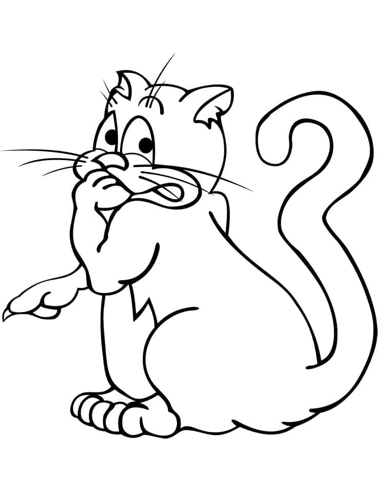 Yazdırılabilir Kedi Boyama Sayfası