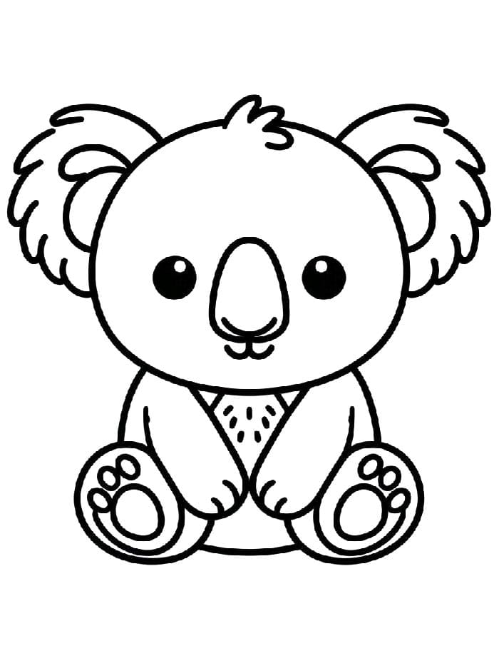 Yazdırılabilir Koala Resmi Boyama Sayfası