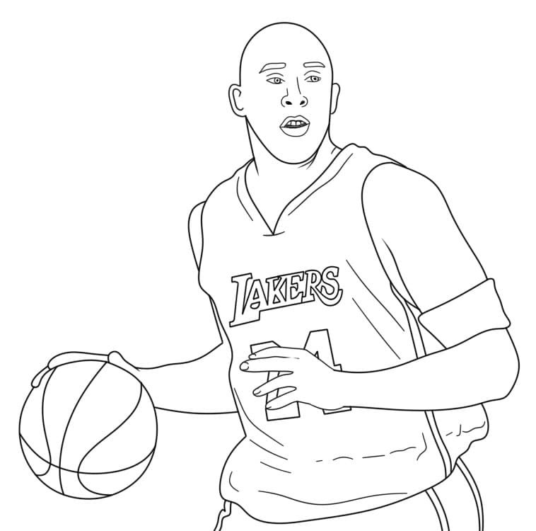 Yazdırılabilir Kobe Bryant Resim Boyama Sayfası