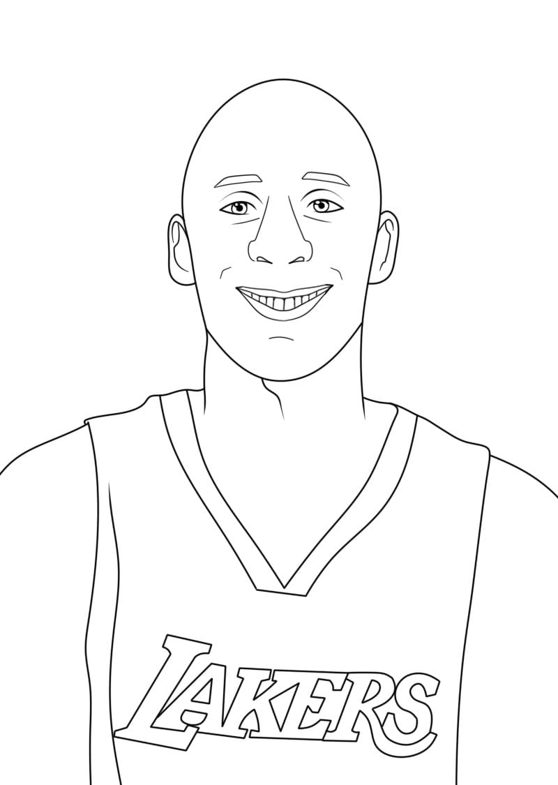 Yazdırılabilir Kobe Bryant Ücretsiz Boyama Sayfası