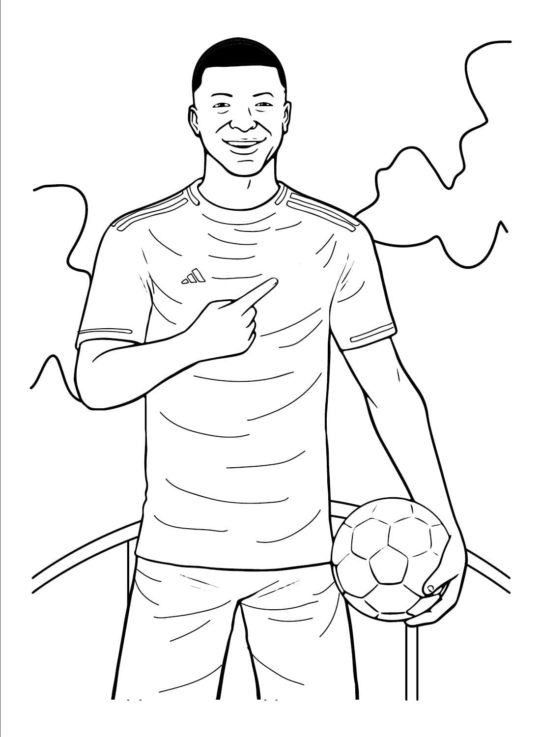 Yazdırılabilir Kylian Mbappe Resim Boyama Sayfası