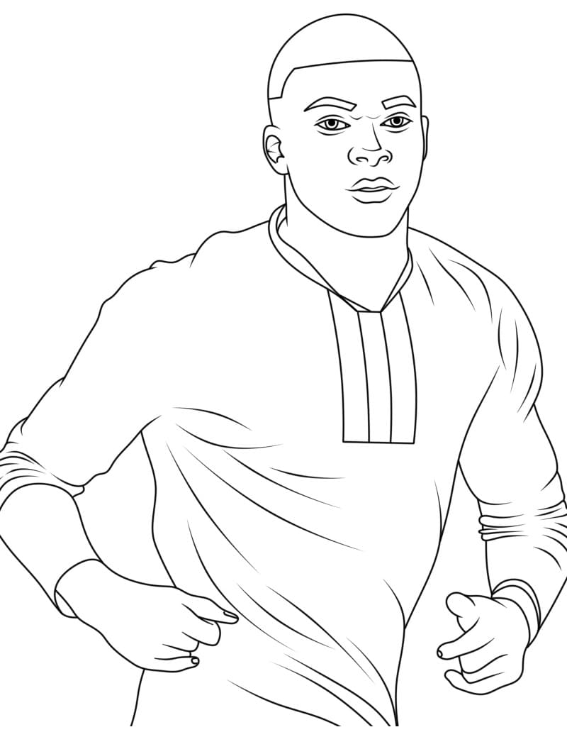 Yazdırılabilir Kylian Mbappe Ücretsiz Boyama Sayfası