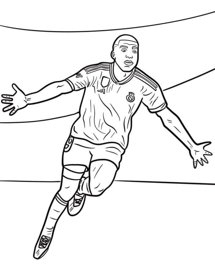 Yazdırılabilir Kylian Mbappe Boyama Sayfası