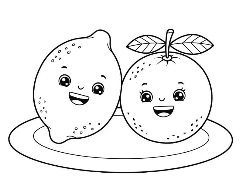 Yazdırılabilir Limon Görseli Boyama Sayfası