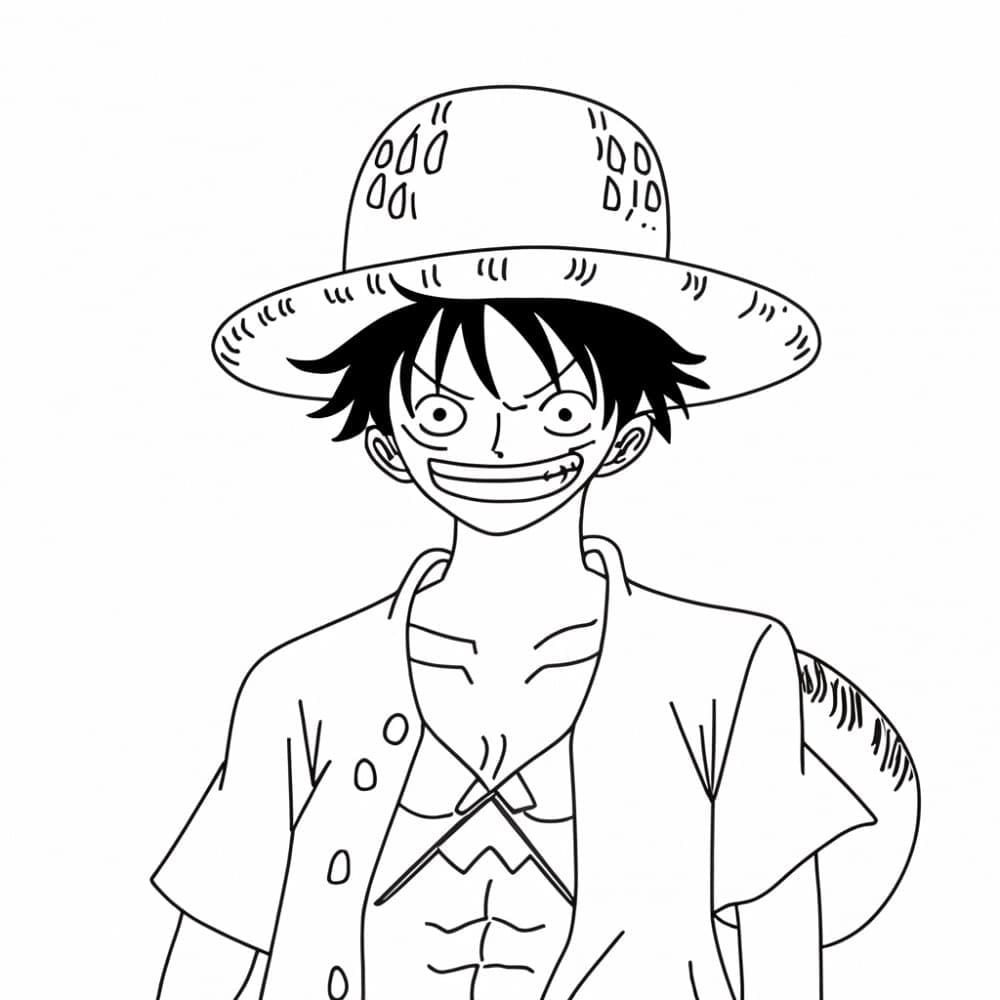 Yazdırılabilir Luffy Boyama Sayfası