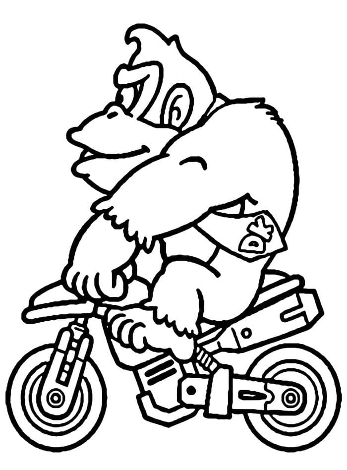Yazdırılabilir Mario Kart görsel Boyama Sayfası