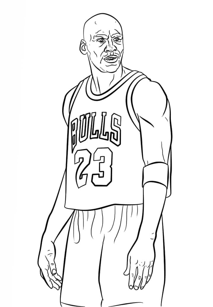 Yazdırılabilir Michael Jordan Resim Boyama Sayfası