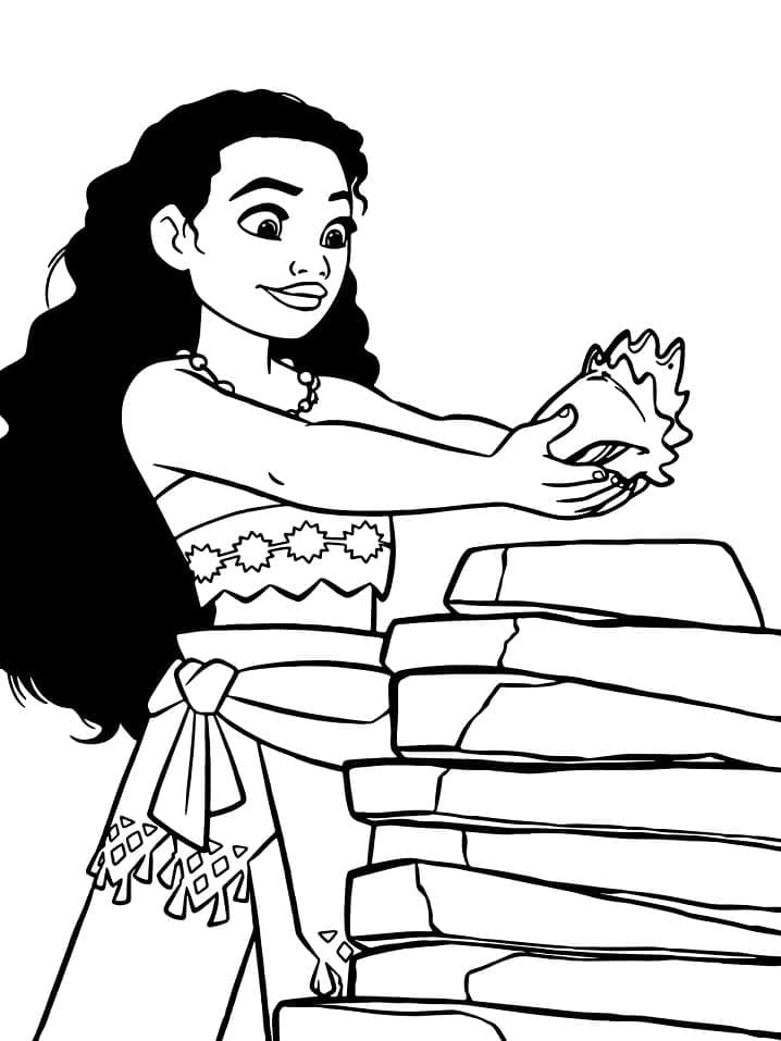 Yazdırılabilir Moana Resmi Boyama Sayfası
