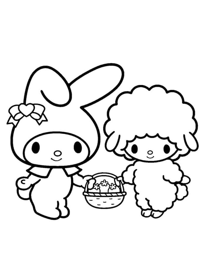 Yazdırılabilir My Melody Resmi Boyama Sayfası