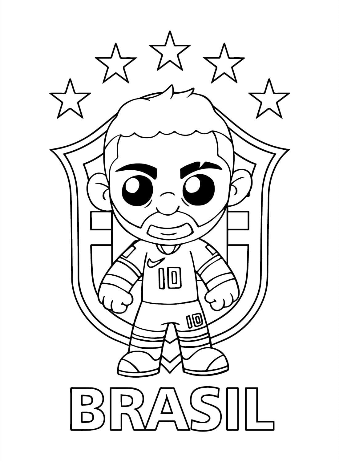 Yazdırılabilir Neymar Resim Boyama Sayfası