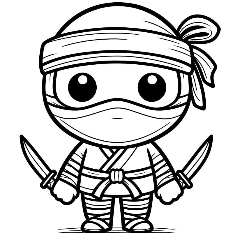 Yazdırılabilir Ninja Boyama Sayfası
