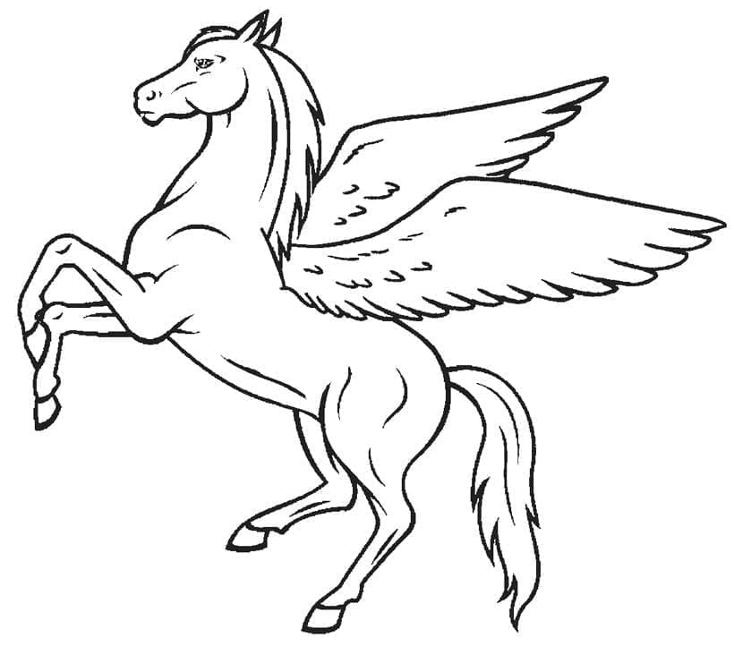 Yazdırılabilir Pegasus Çocuklara Boyama Sayfası