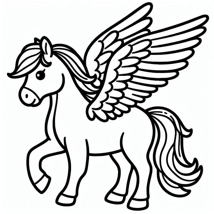 Yazdırılabilir Pegasus Boyama Sayfası