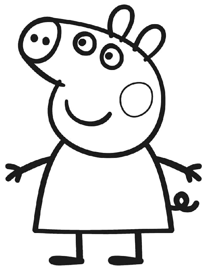 Yazdırılabilir Peppa Pig Görseli Boyama Sayfası