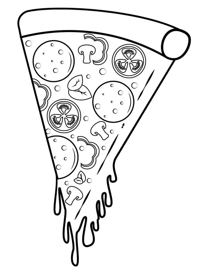 Yazdırılabilir Pizza Resmi Boyama Sayfası