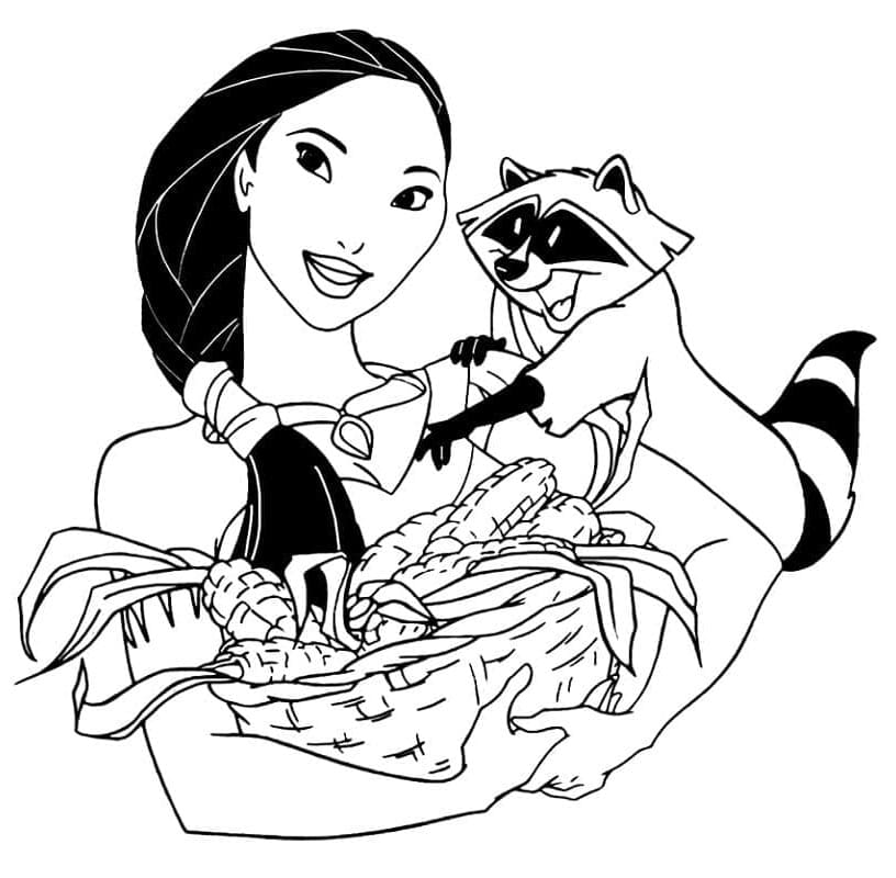Yazdırılabilir Pocahontas Boyama Sayfası
