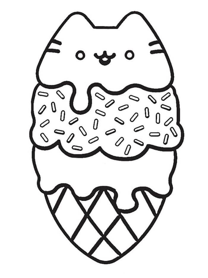 Yazdırılabilir Pusheen görsel Boyama Sayfası