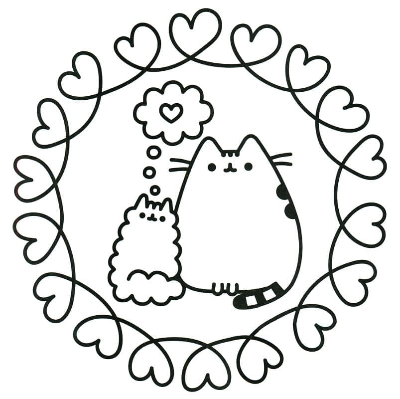 Yazdırılabilir Pusheen Boyama Sayfası