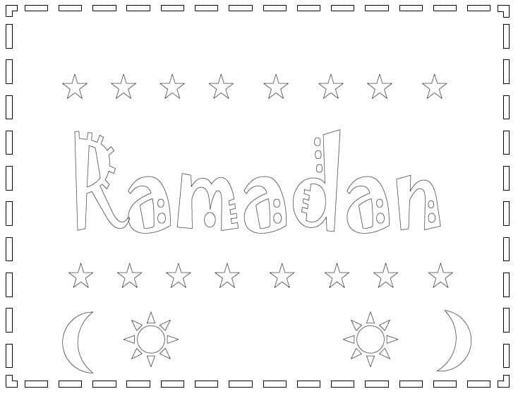 Yazdırılabilir Ramazan Görseli Boyama Sayfası