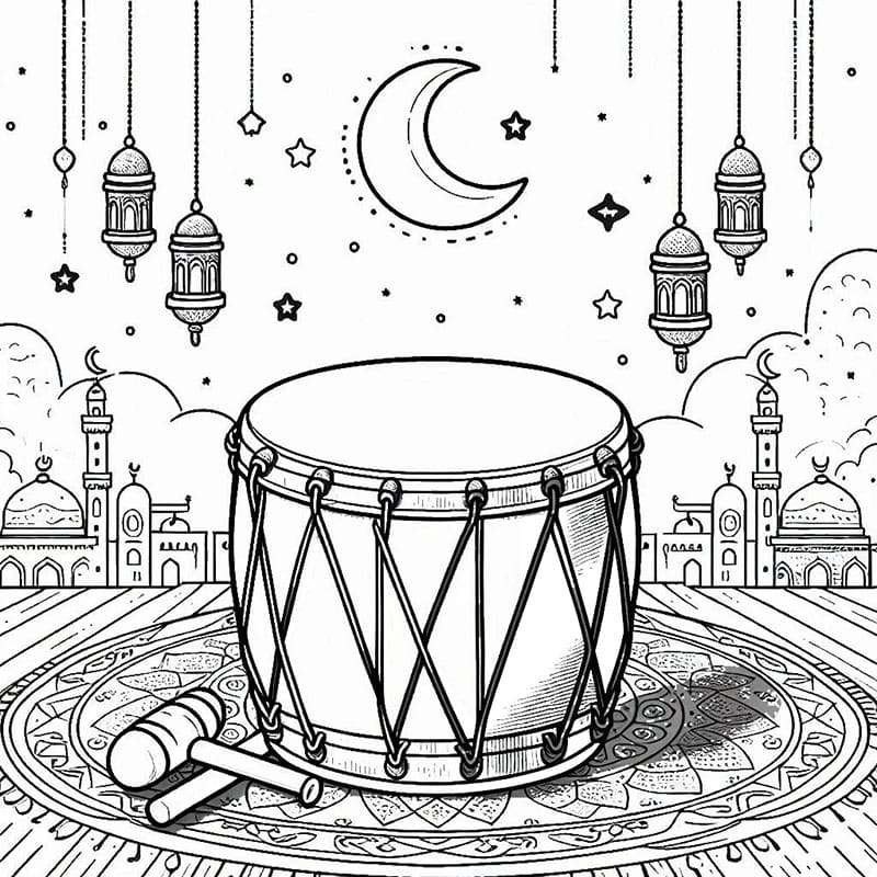 Yazdırılabilir Ramazan Resmi Boyama Sayfası