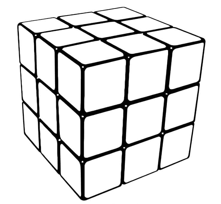 Yazdırılabilir Rubik görsel Boyama Sayfası