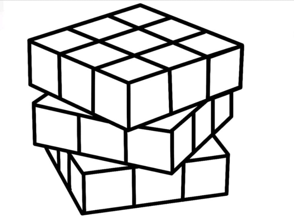 Yazdırılabilir Rubik Boyama Sayfası