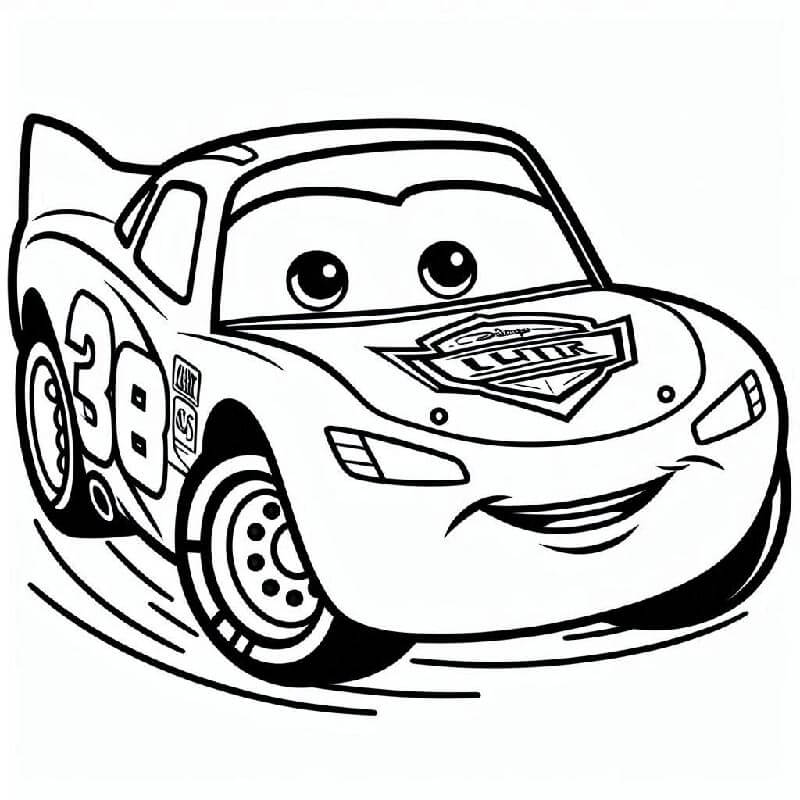 Yazdırılabilir Şimşek McQueen Görsel Boyama Sayfası