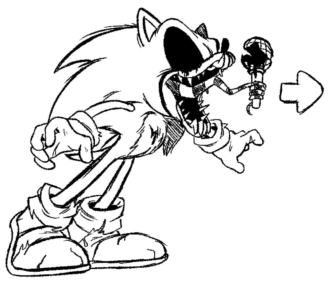 Yazdırılabilir Sonic Exe Bedava Boyama Sayfası