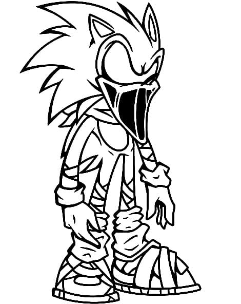 Yazdırılabilir Sonic Exe Resmi Boyama Sayfası