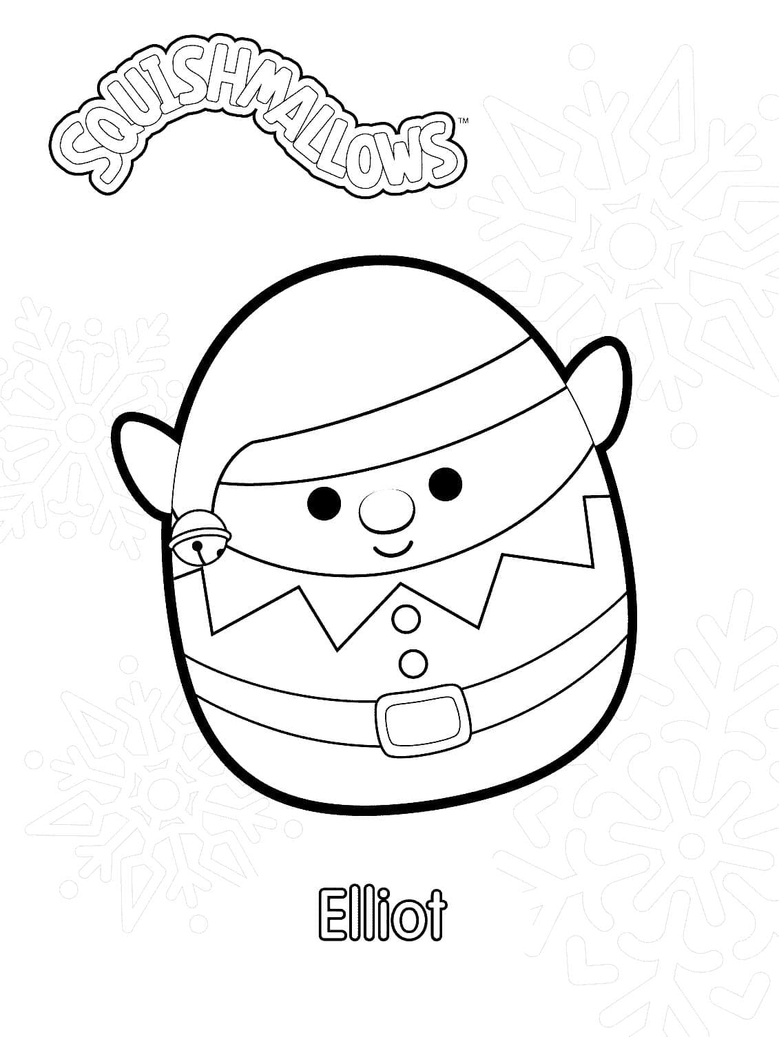 Yazdırılabilir Squishmallow Görseli Boyama Sayfası