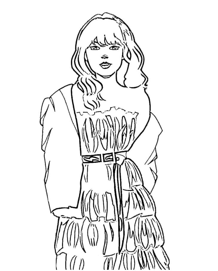 Yazdırılabilir Taylor Swift Resim Boyama Sayfası