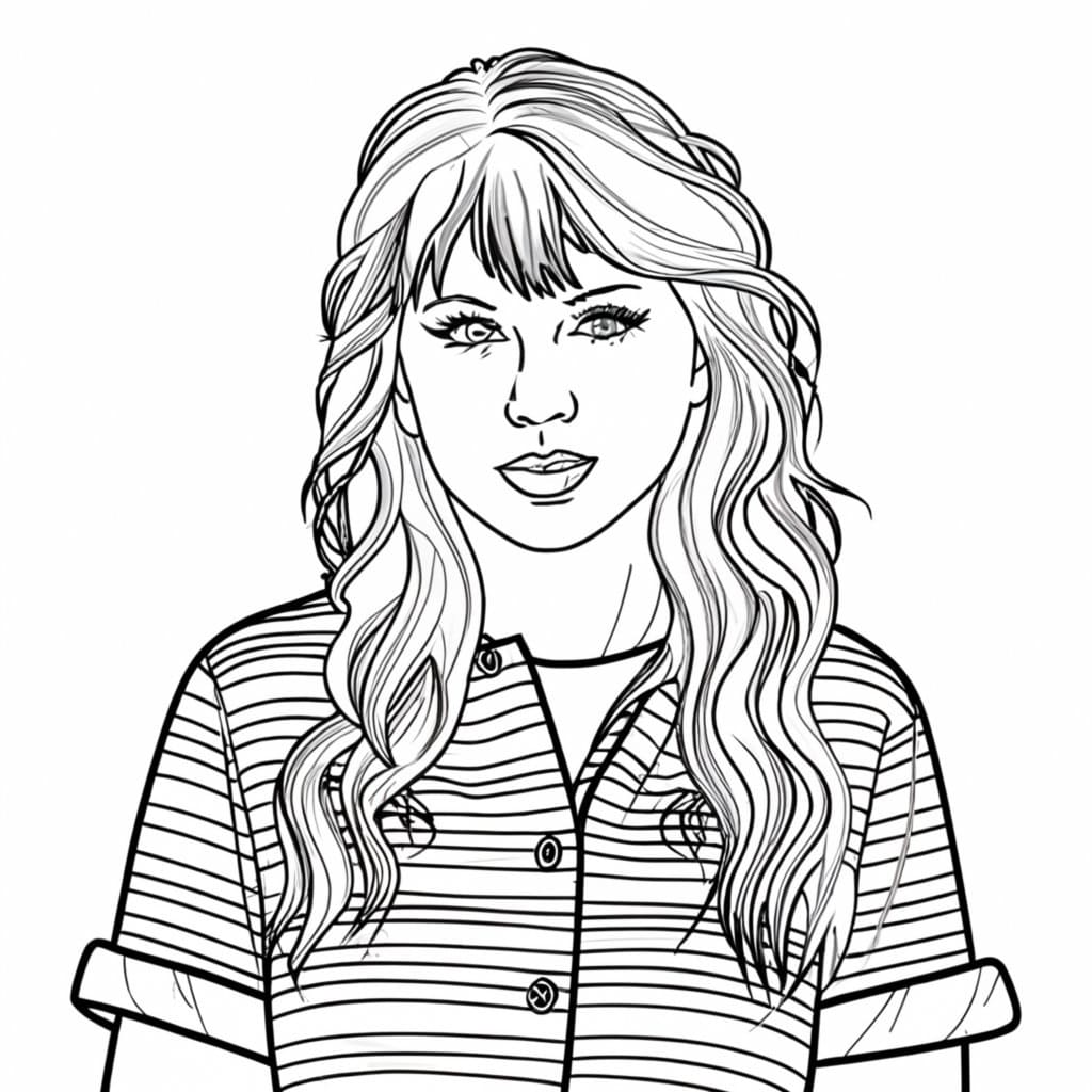 Yazdırılabilir Taylor Swift Boyama Sayfası
