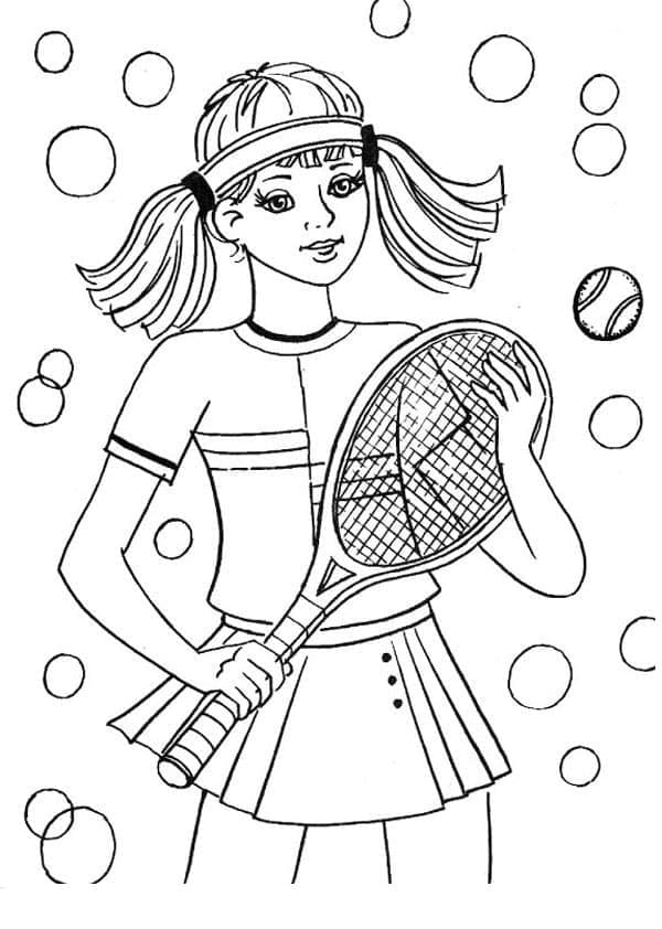 Yazdırılabilir Tenis Resmi Boyama Sayfası