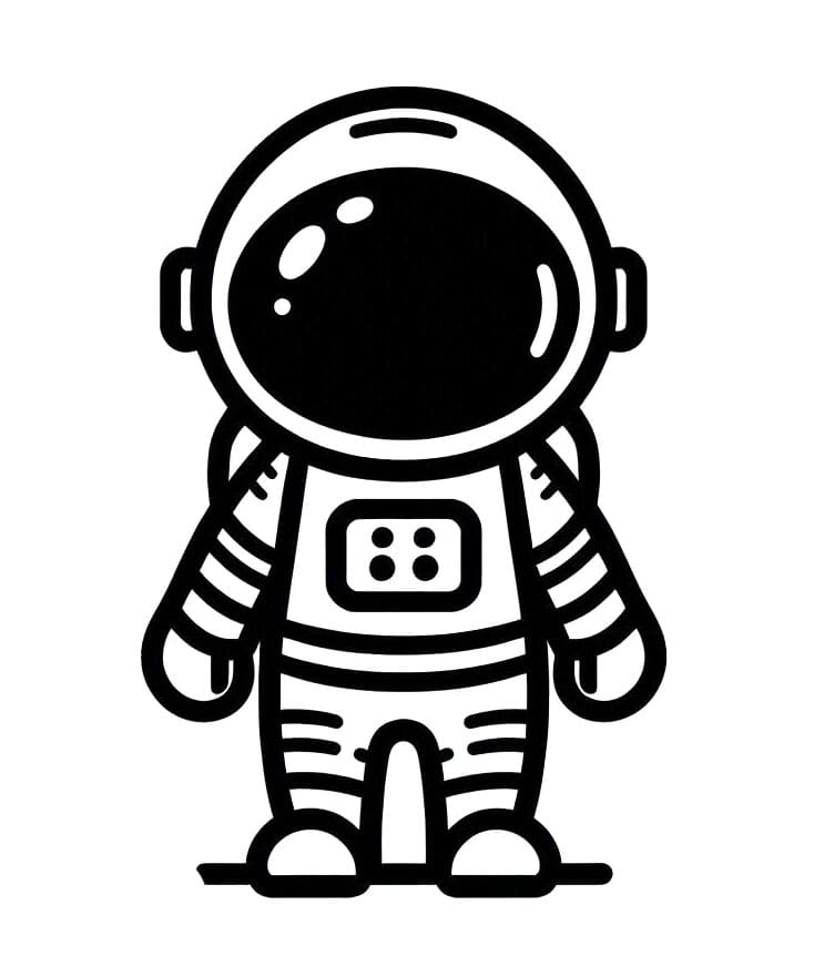 Yazdırılabilir Ücretsiz Astronot Boyama Sayfası
