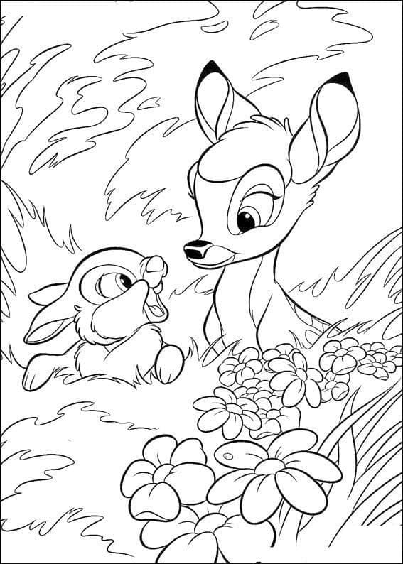 Yazdırılabilir Ücretsiz Bambi Boyama Sayfası