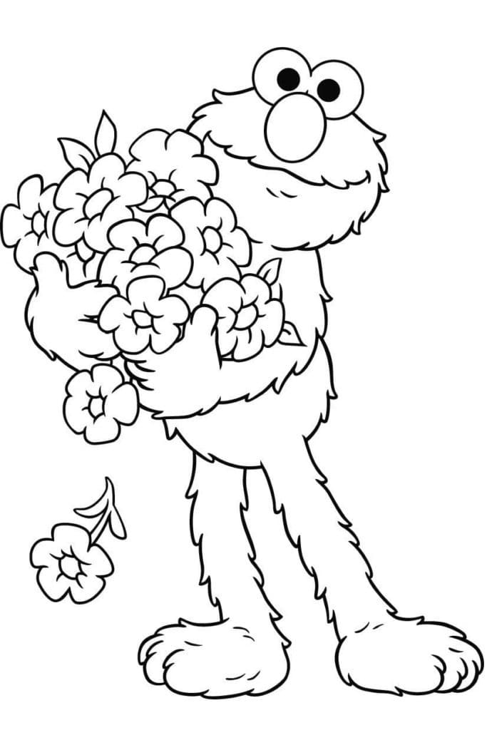 Yazdırılabilir Ücretsiz Elmo Boyama Sayfası