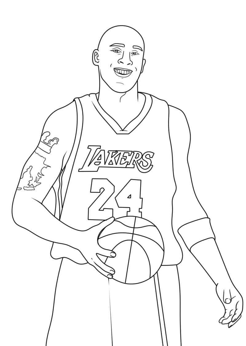 Yazdırılabilir Ücretsiz Kobe Bryant Boyama Sayfası