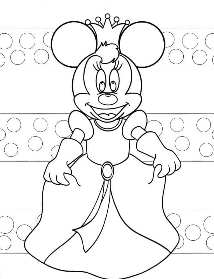 Yazdırılabilir Ücretsiz Minnie Boyama Sayfası