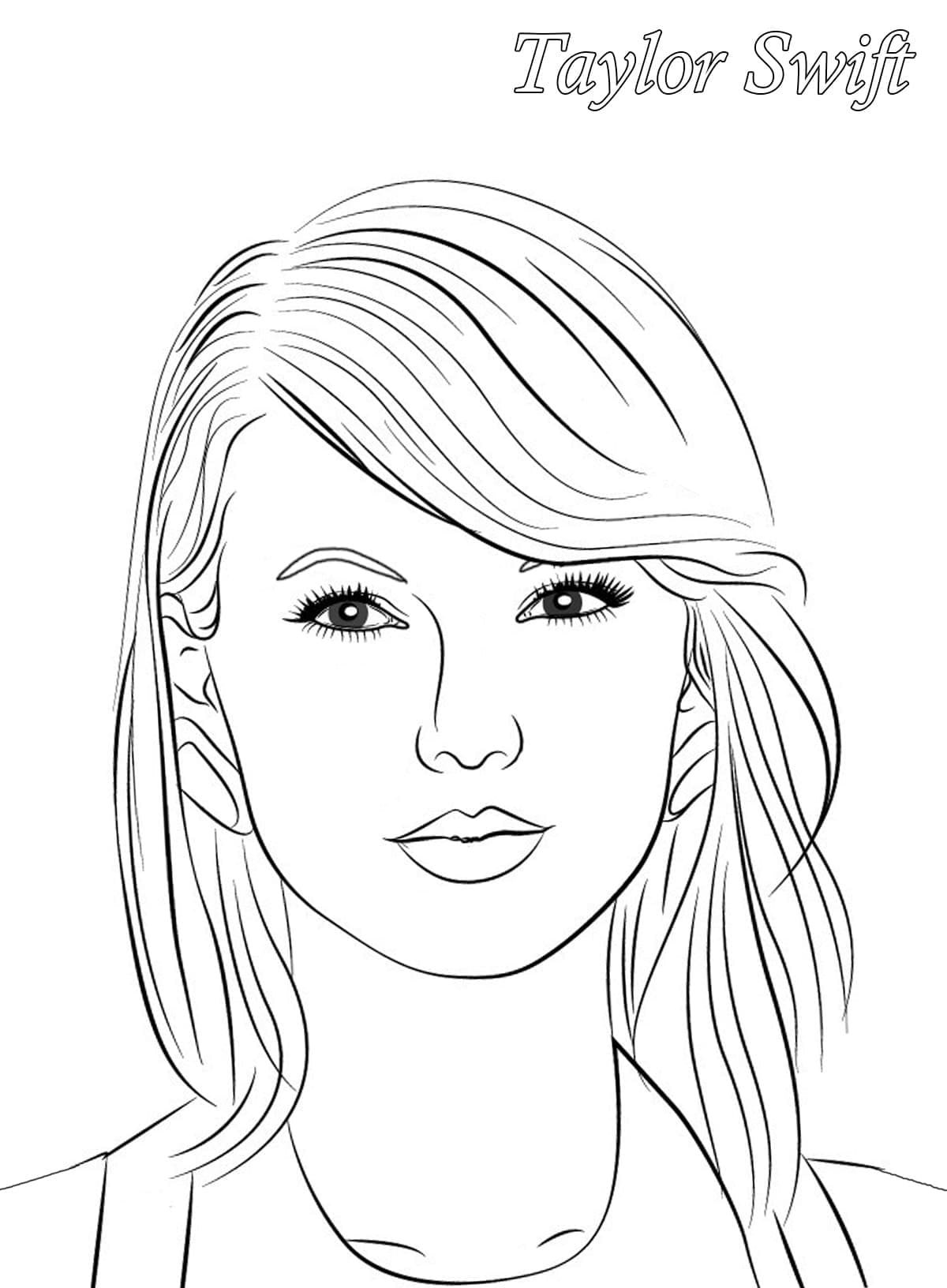 Yazdırılabilir Ücretsiz Taylor Swift Boyama Sayfası
