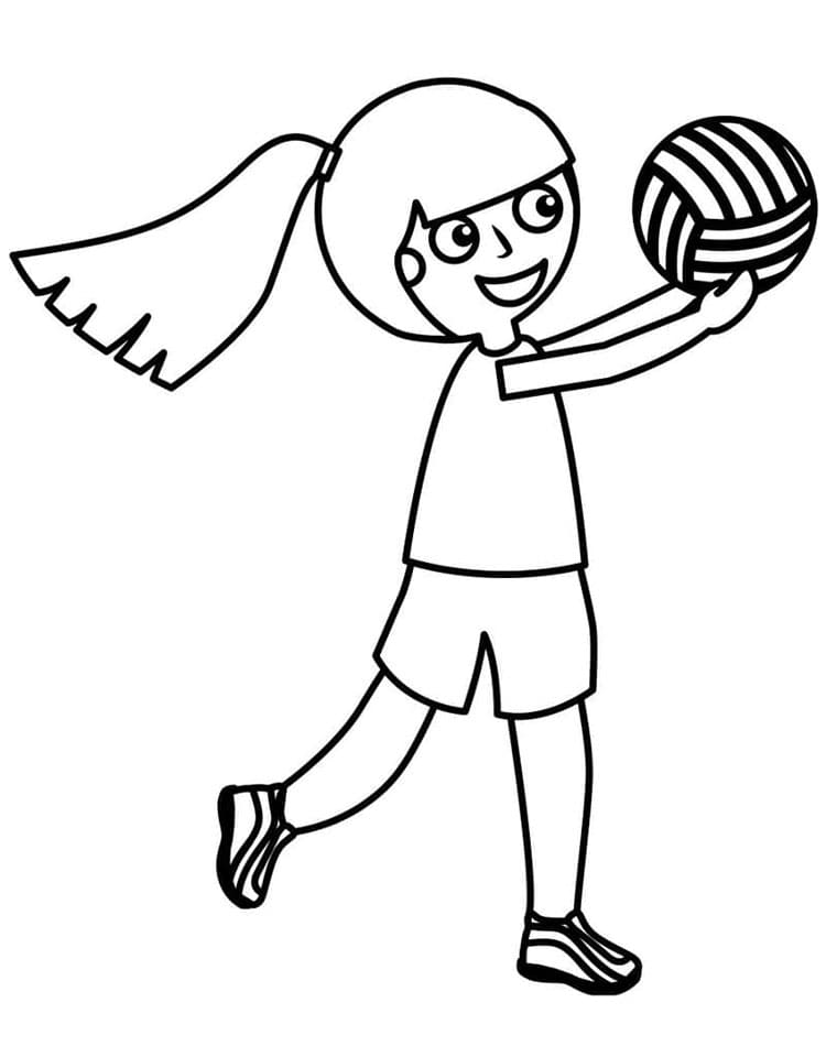 Yazdırılabilir Ücretsiz Voleybol Boyama Sayfası