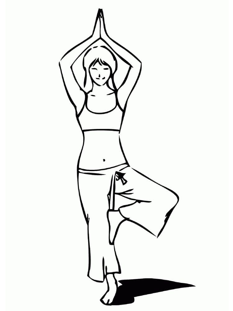 Yazdırılabilir Ücretsiz Yoga Boyama Sayfası