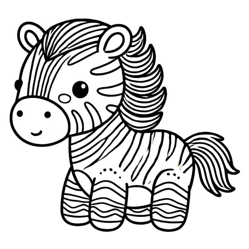 Yazdırılabilir Ücretsiz Zebra Boyama Sayfası