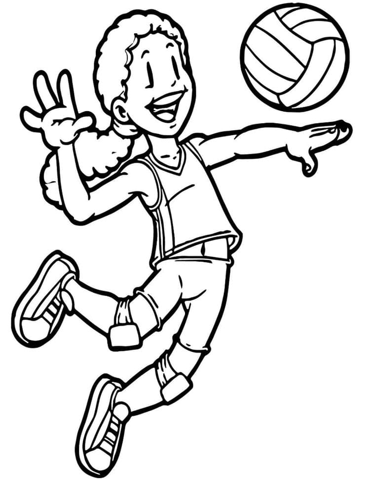 Yazdırılabilir Voleybol Bedava Boyama Sayfası